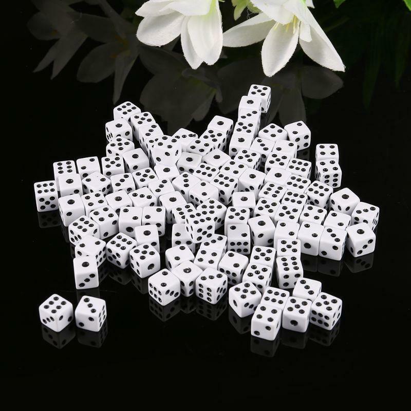 100 Pieces Square Corner Dices,Plastic Right Angle Board Game Cube 8mm/0.31in
