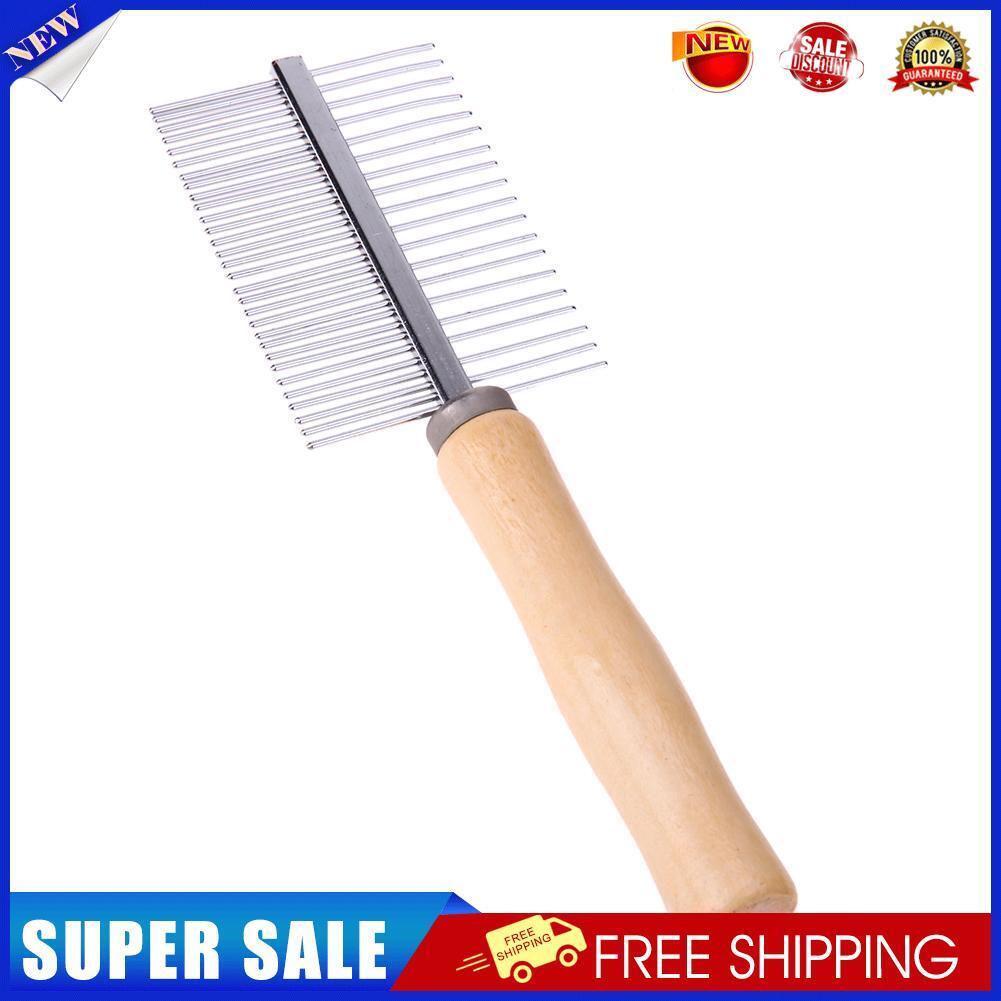 Wooden Handle Pet Comb Dog Cat Combs Hair Rake Comb Pet Grooming Hairbrush