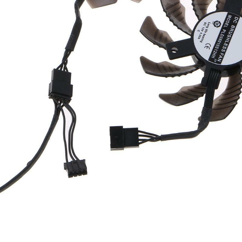 2PC 78MM Graphics Card Cooling VGA Fan PLD08010S12H ZP 4Pin 12V 0.35A Cooler Fan