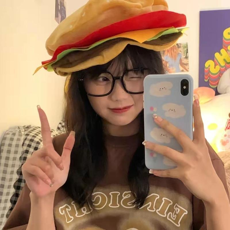 Novelty Carnival Hamburger Hat Christmas Thanksgiving Decoration Fast Food Hat