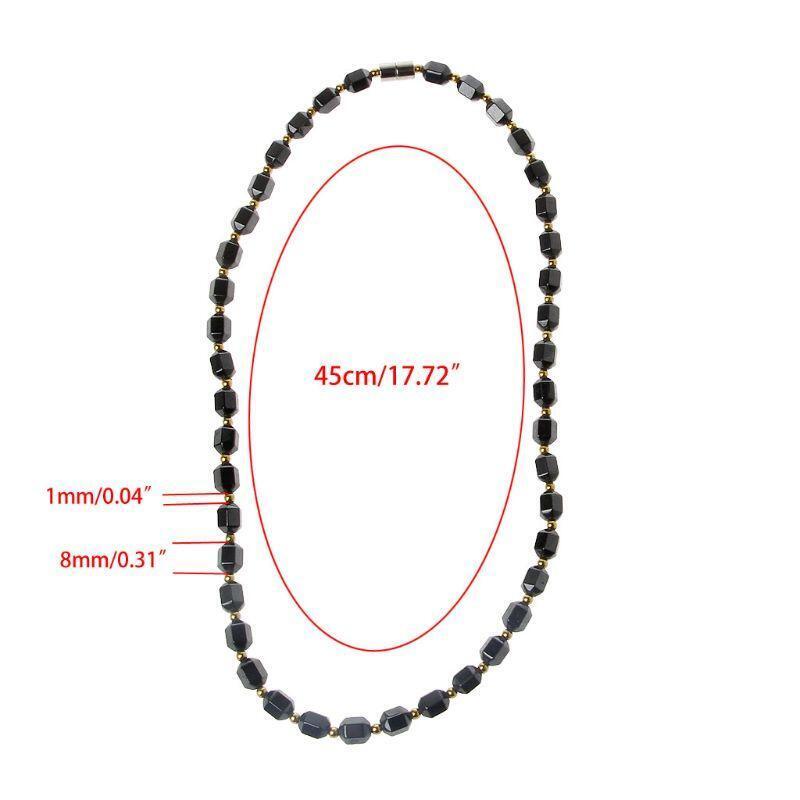 Black Hematite Necklace Magnetic Therapy Necklace Jewelry Gift for Mother's Day
