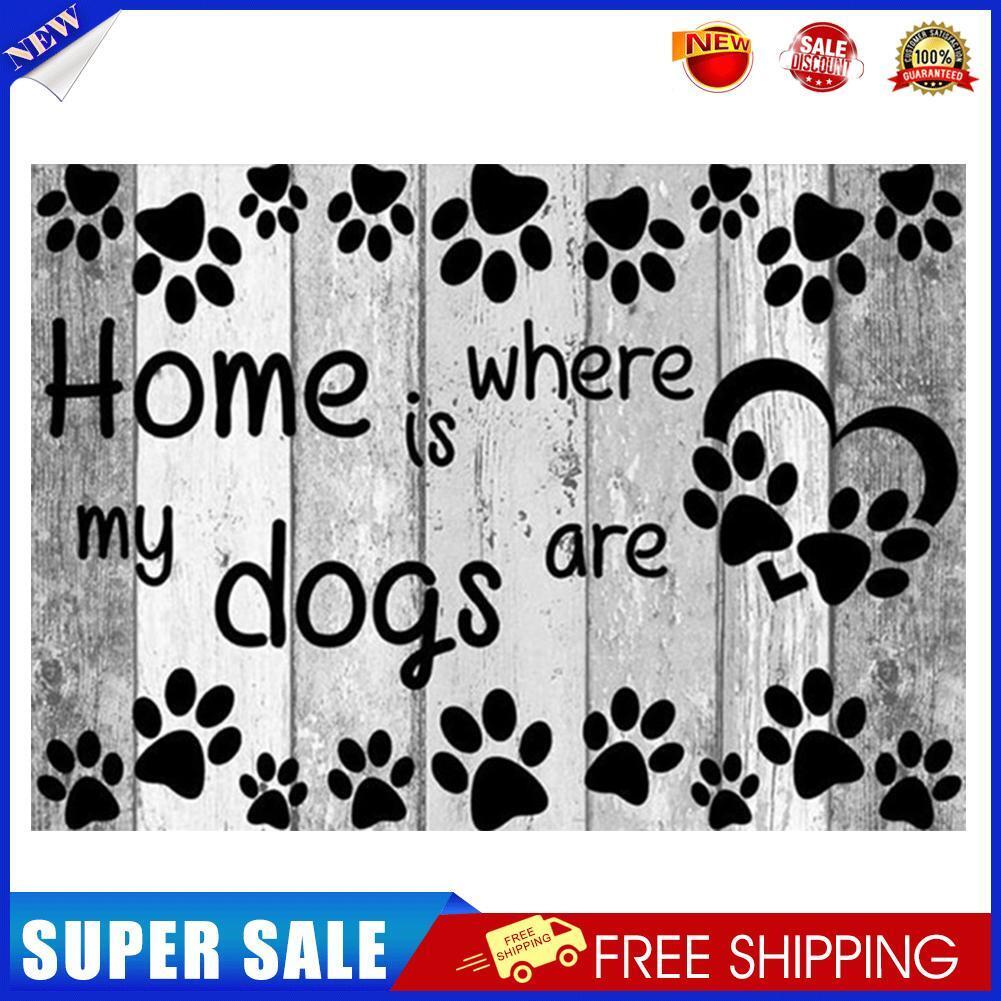 5DDIY Diamond Painting Cross Stitch Dog Home is Where Rhinestone Embroidery
