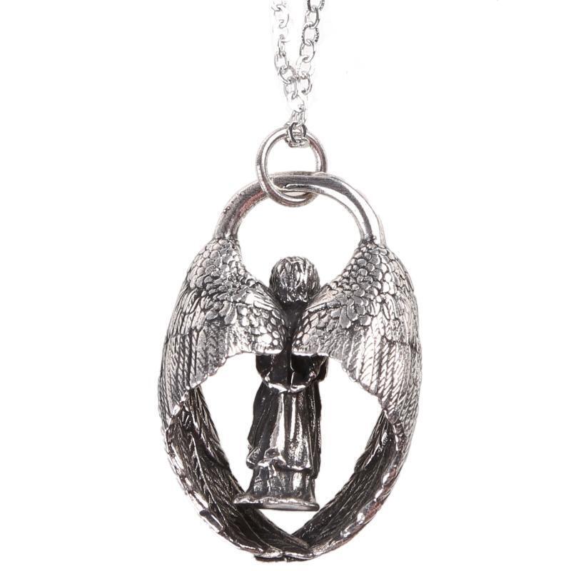 Huge Feather Angle Wings Pendant Necklace Copper Biker Fashion Chains For Men