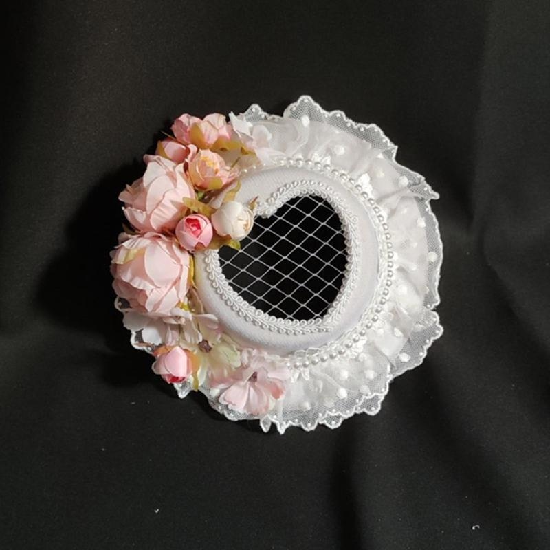 Elegant Flower Hat Shape Hair Barrettes for Children Festival Party Performance