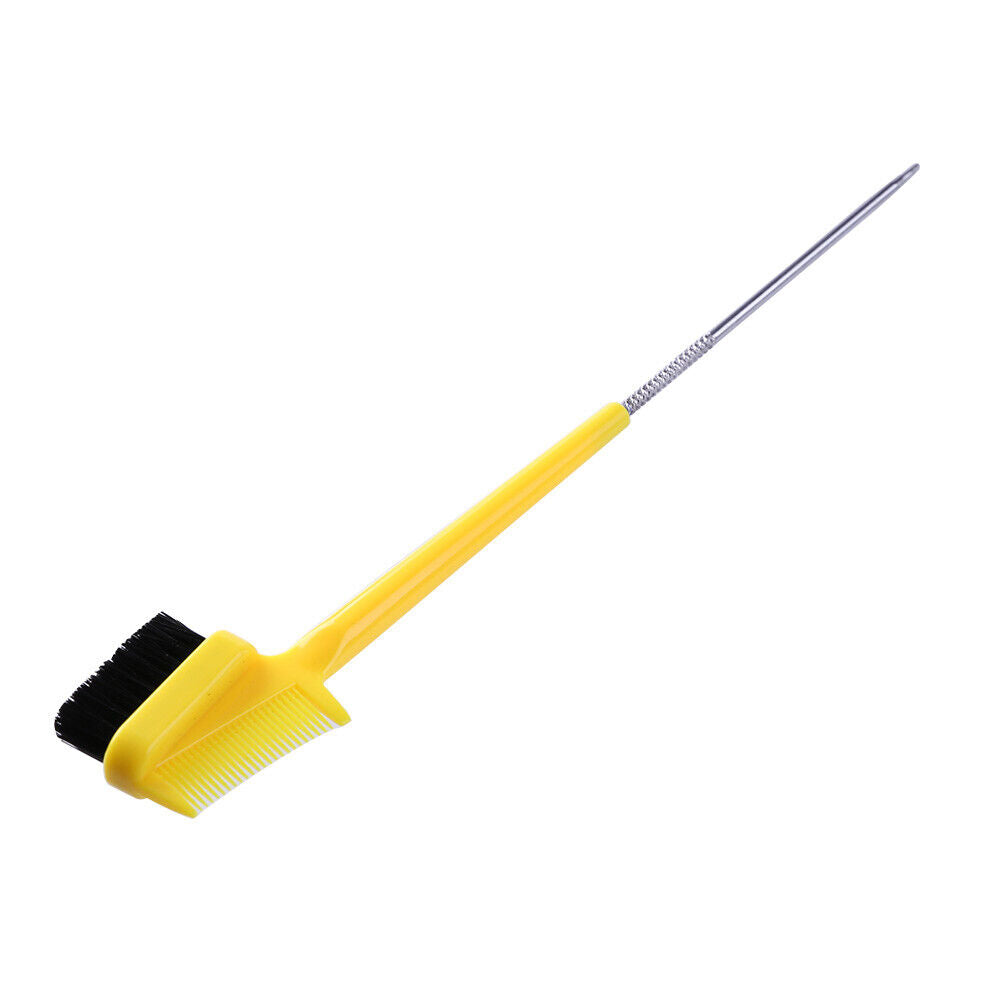 Double Sided Hair Edge Brushes Comb Pin Tail Hair Styling Tool (Yellow)