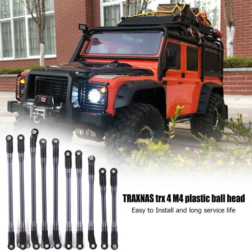 10pcs Metal Link Plastic End Rod for 1/10 RC Crawler Axial SCX10 II Parts