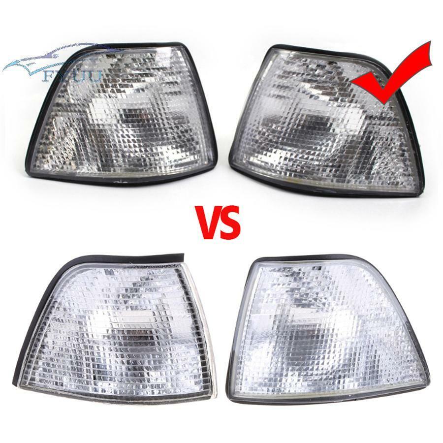 2x Car Turn Signal Light Gray-White Plastic Decor Light For BMW E36 318i 328i M3