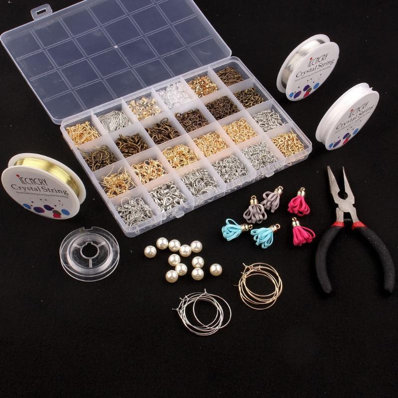 3000Pcs Jewelry Making Kit with Jump Rings Screw Eye Pin Headpins Claw Clasps