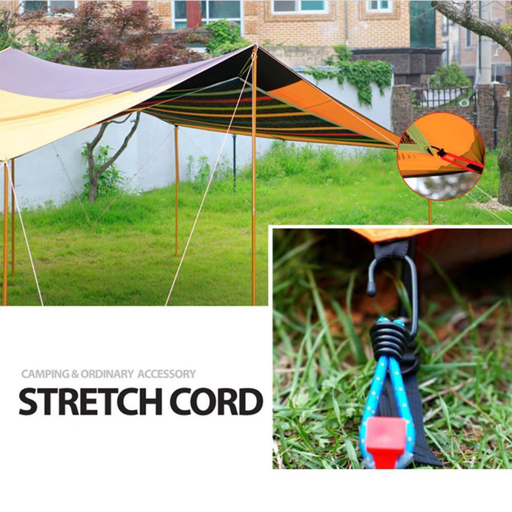 3pcs/set Outdoor Camping Tent Elastic Rope Buckle Hook Fixed Bundle Straps
