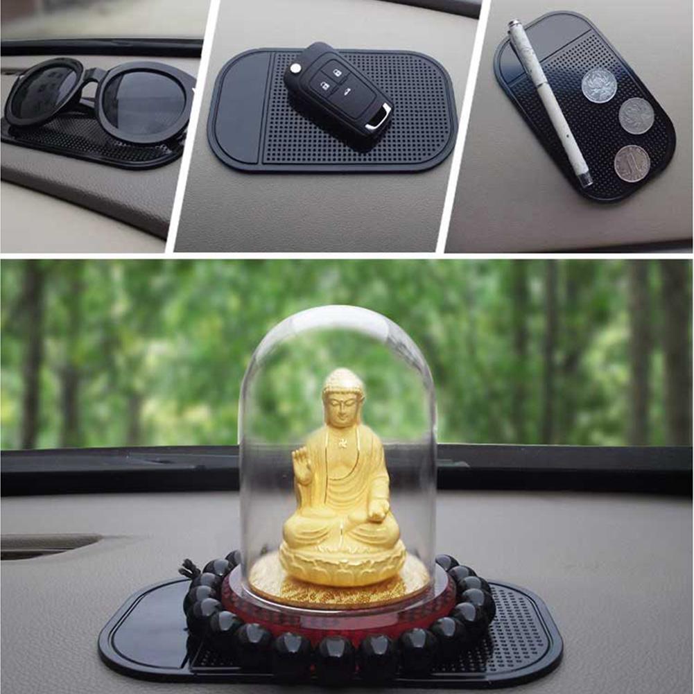 Car Dashboard Sticky Pad Anti Slip Cell Phone Key Holder Mat Black/White