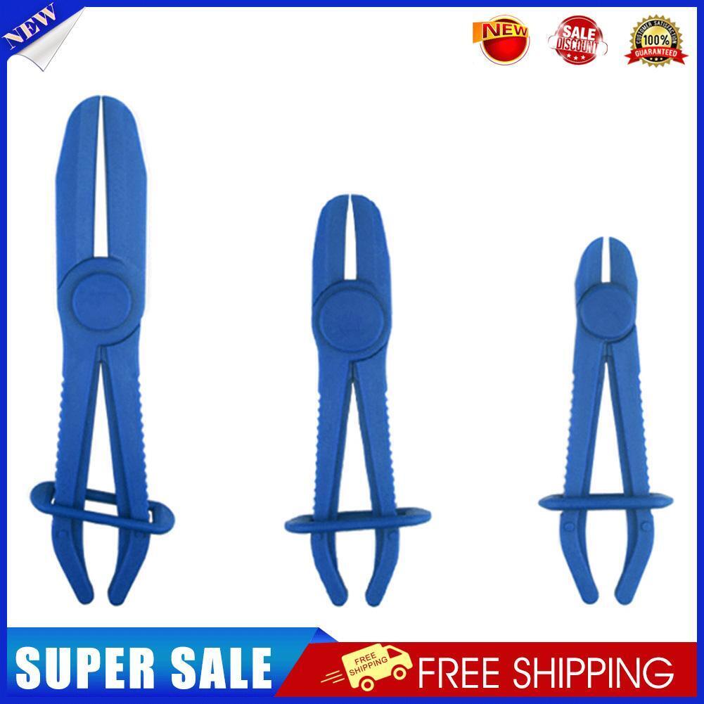 3pcs Fuel Water Line Hose Clamps Pinch Off Pliers Free Hands Tools (Blue)