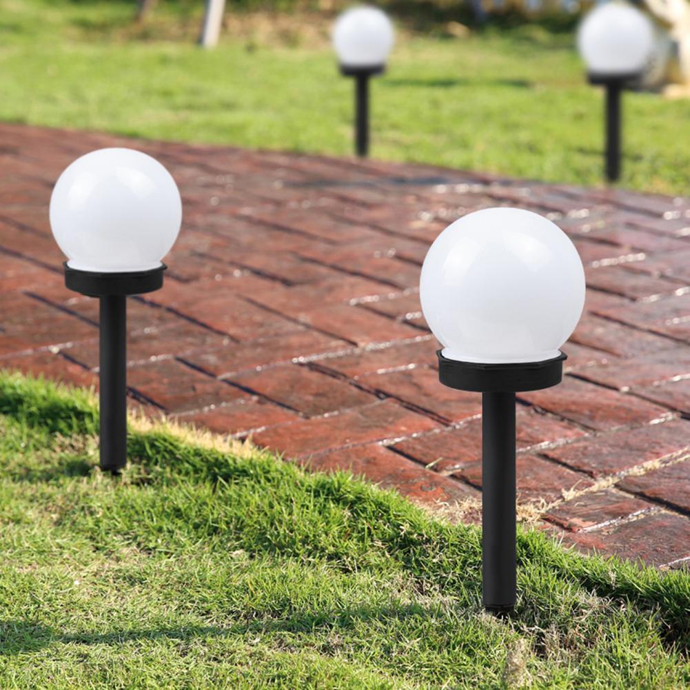 3pcs Waterproof LED Solar Round Bulb Lawn Lamps Spike Outdoor Garden Lights