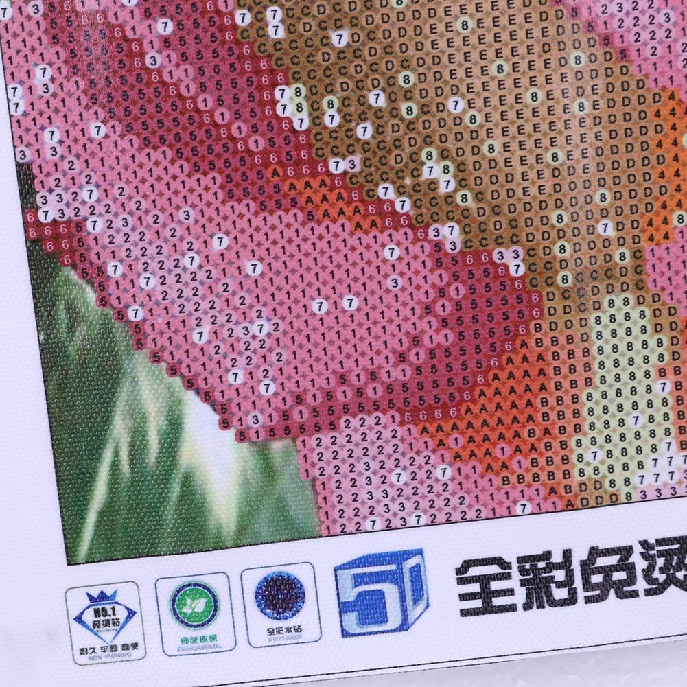 Diamond Embroidery Flowers with Dewdrops Round DIY Diamond Painting Decor
