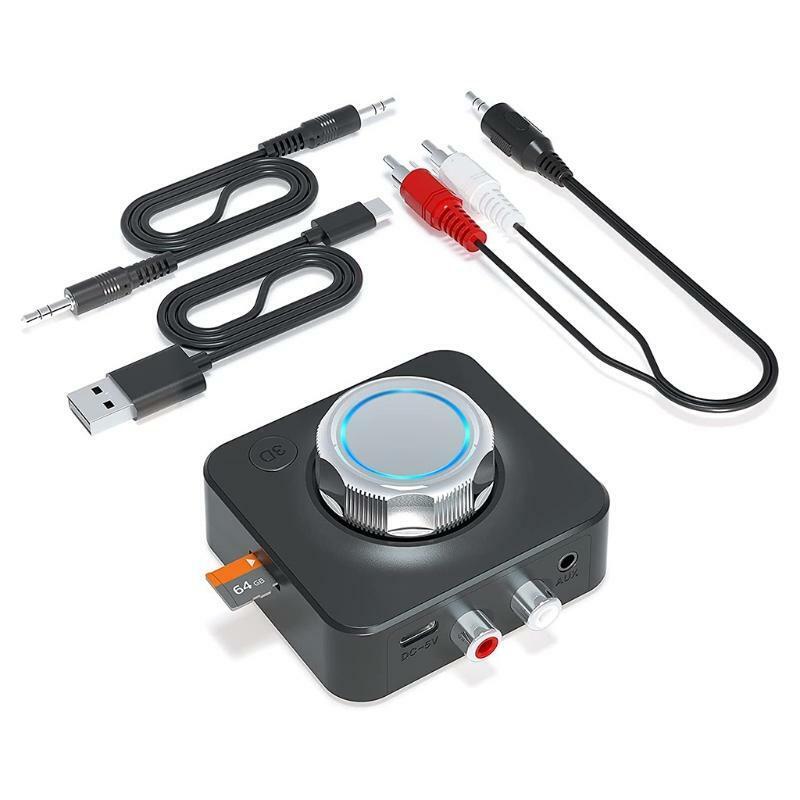 Long Range BT5.0 Audio Receiver RCA Aux USB Stereo Sound Home Theater Speakers