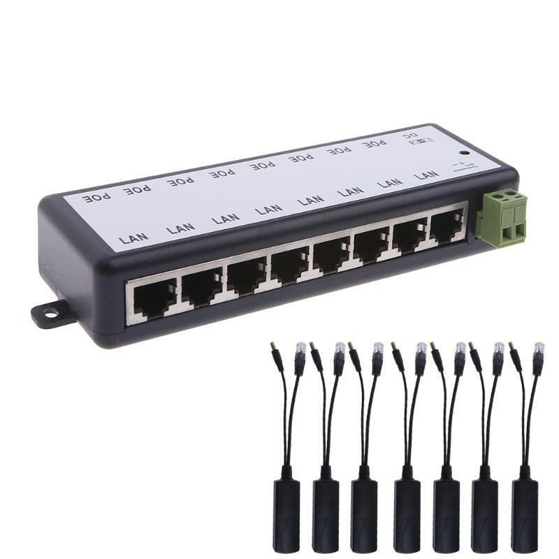 8-port POE Injector 8 Ports Power Over Ethernet Injector DC 12V-48V 10 / 100Mbps