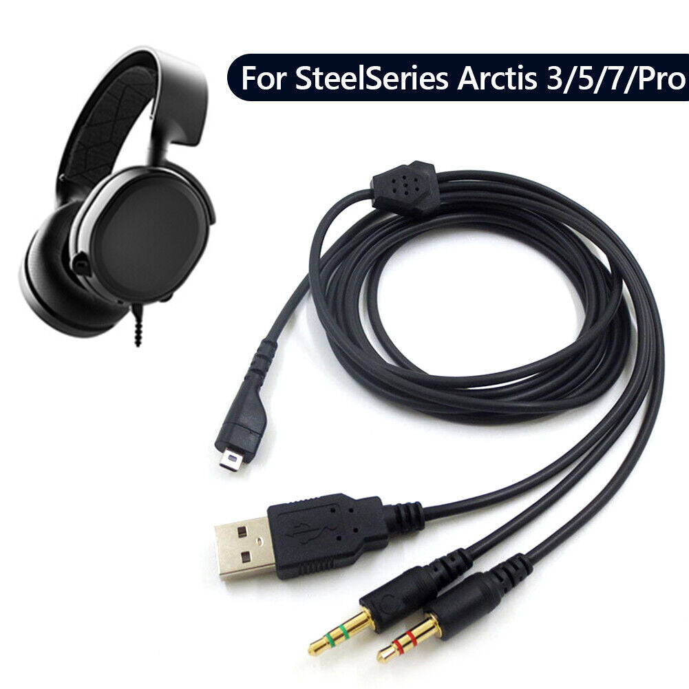 For Arctis 3/5/7/Pro Gaming Earphone Headset Headphone Audio Cable Splitter