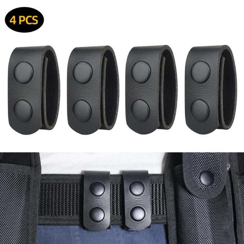 Double Snaps Leather Wide Belt Security Portable Belt Keeper Belt Accessories