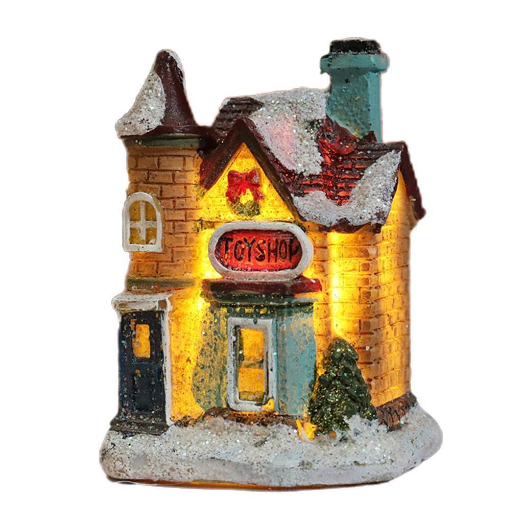 Set of 2 Christmas Scene House  Set  Festival Ornaments