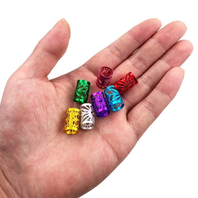 Dreadlocks Beads Cuffs Metal Hair Coil Braiding Clips Twisted Braid Hair Rings