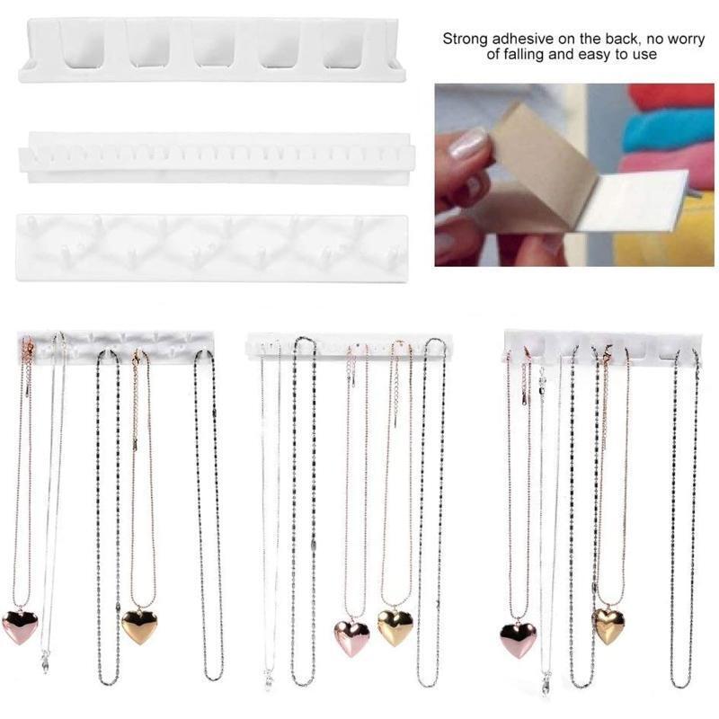 Adhesive Jewelry Storage Rack Sticky Jewelry Organizer Holder Rack Set
