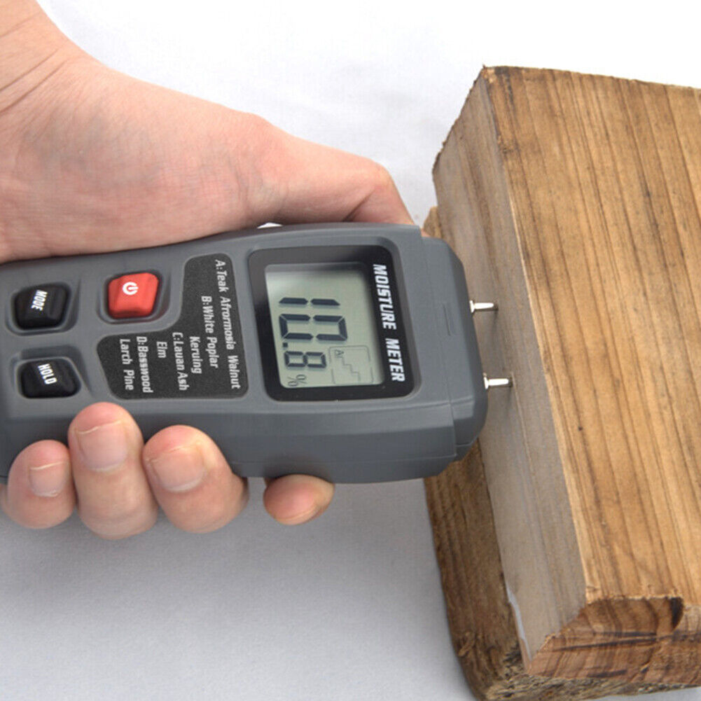 EMT01 Wood Moisture Meter Digital LCD 0-99.9% Two Pins Timber Hygrometer