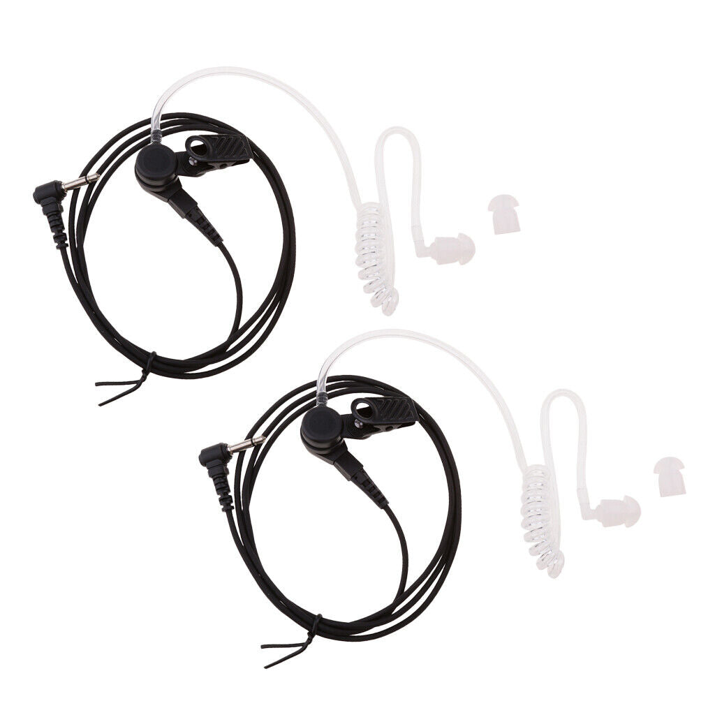 2 ung 3.5mm  Acoustic Tube Earpiece Headset   Speaker