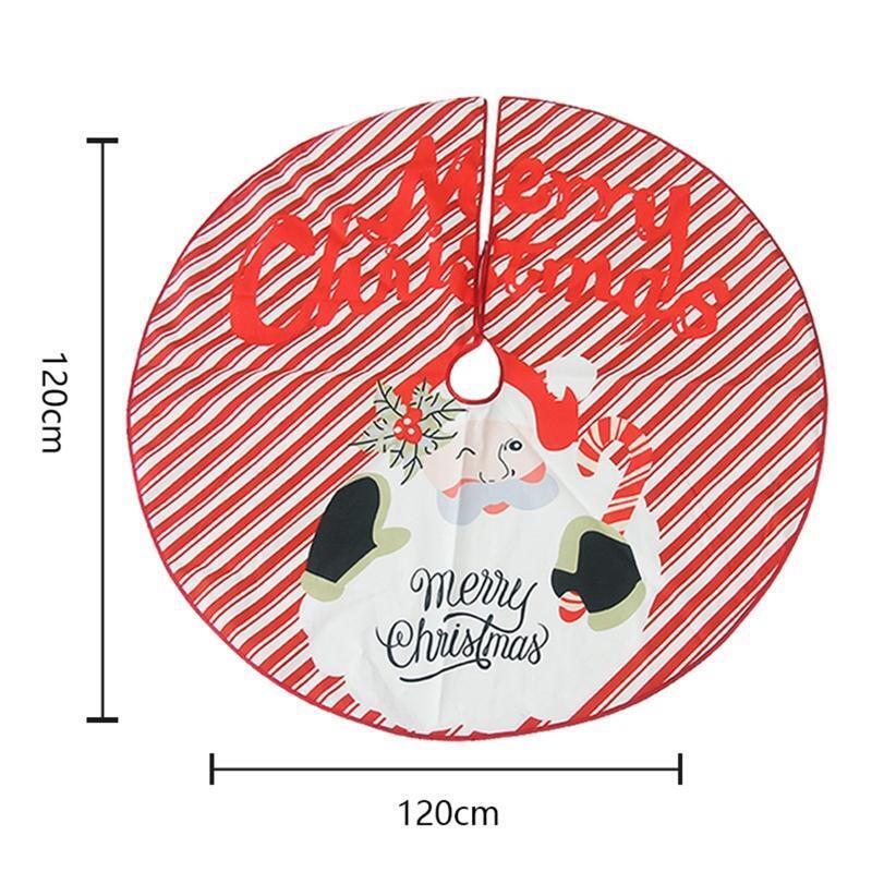 Christmas Tree Skirt Santa Print Pattern Xmas Tree Skirt Cover for Holiday Party