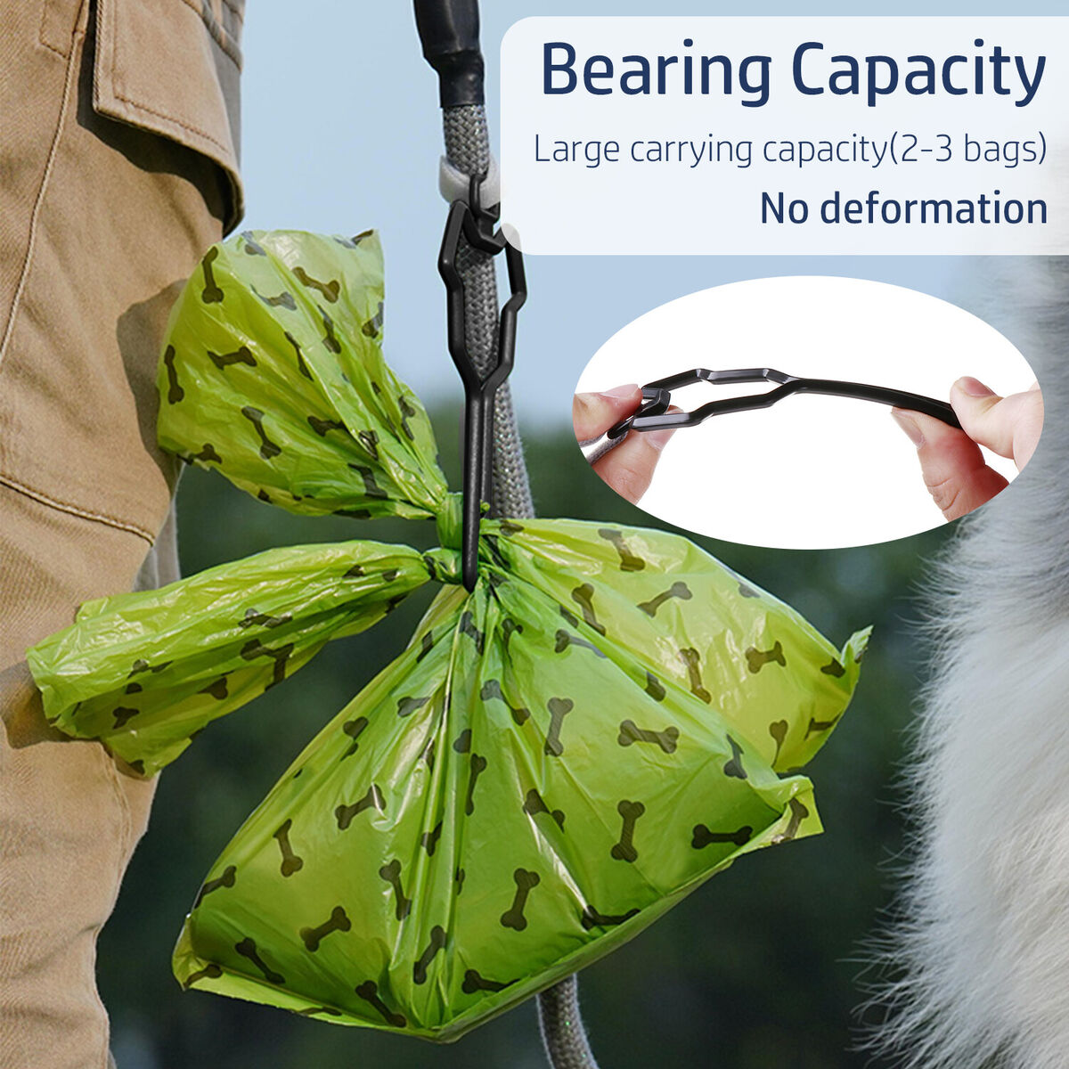Large Bearing Capacity Dog Poo Bag Holder Leash Attachment Waste Bag Carrier