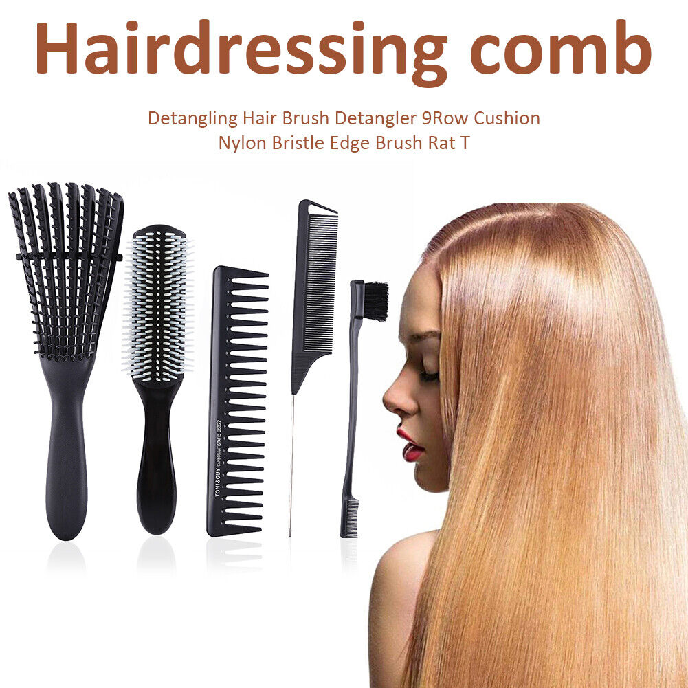 5pcs Hair Brush Comb Set Hair Detangling Comb Massage Brush Styling Tools