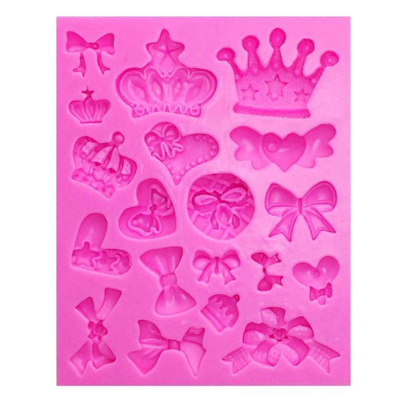 Silicone DIY Cookie Cutters Crown Bow-knot Baking Tools Cake Decoration Gift