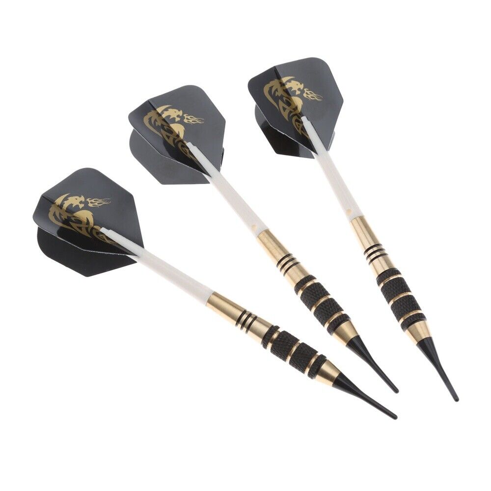 Soft Tip Brass Darts Set Dart Flights With Case 3 Pcs/Set 18 Grams Durable Use