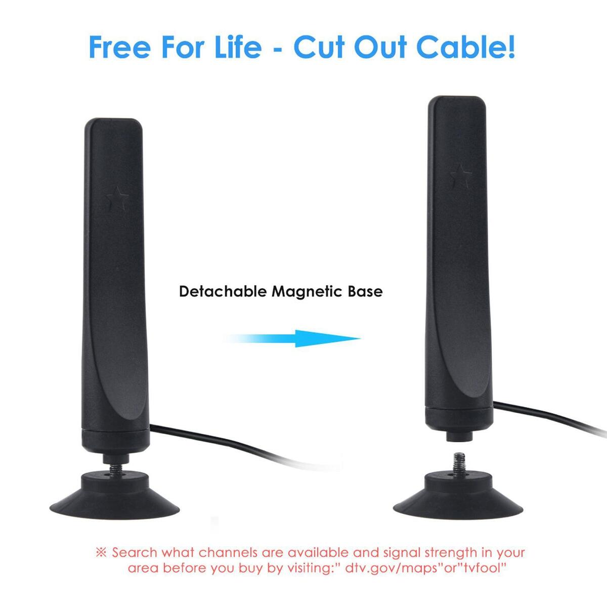 Indoor  Antenna 1080P for  with Amplifier Detachable Home