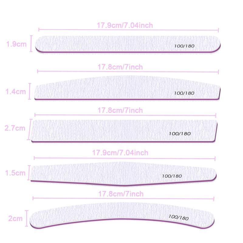 100/180 Grit Nail File Sanding Buffer Nail Care Tool for Acrylic/Natural Nail