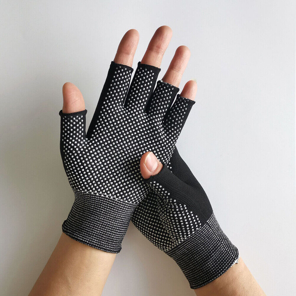Fingerless Outdoor Bicycle Anti-skid Half Finger Fishing Gloves (Black)