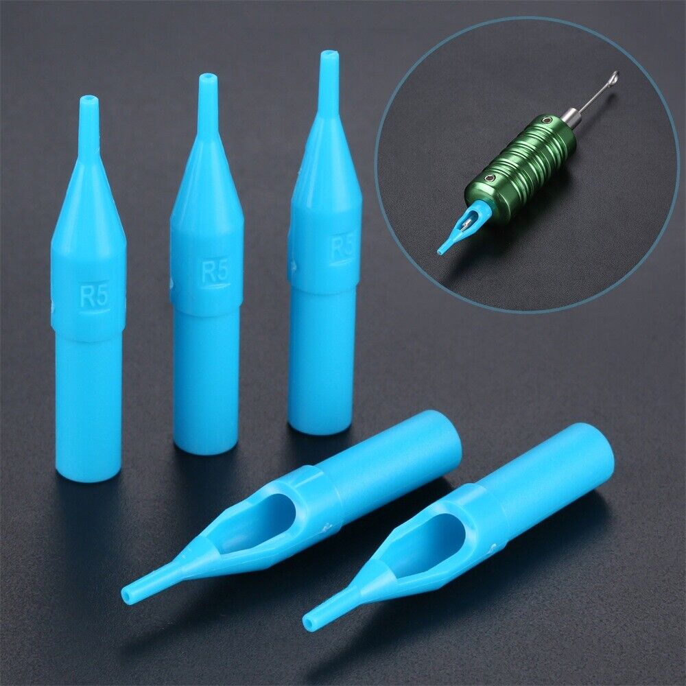 25Pcs Blue Tattoo Disposable Nozzle Needles Tips 3R-5R-7R-9R-11R Tattoo Body Art