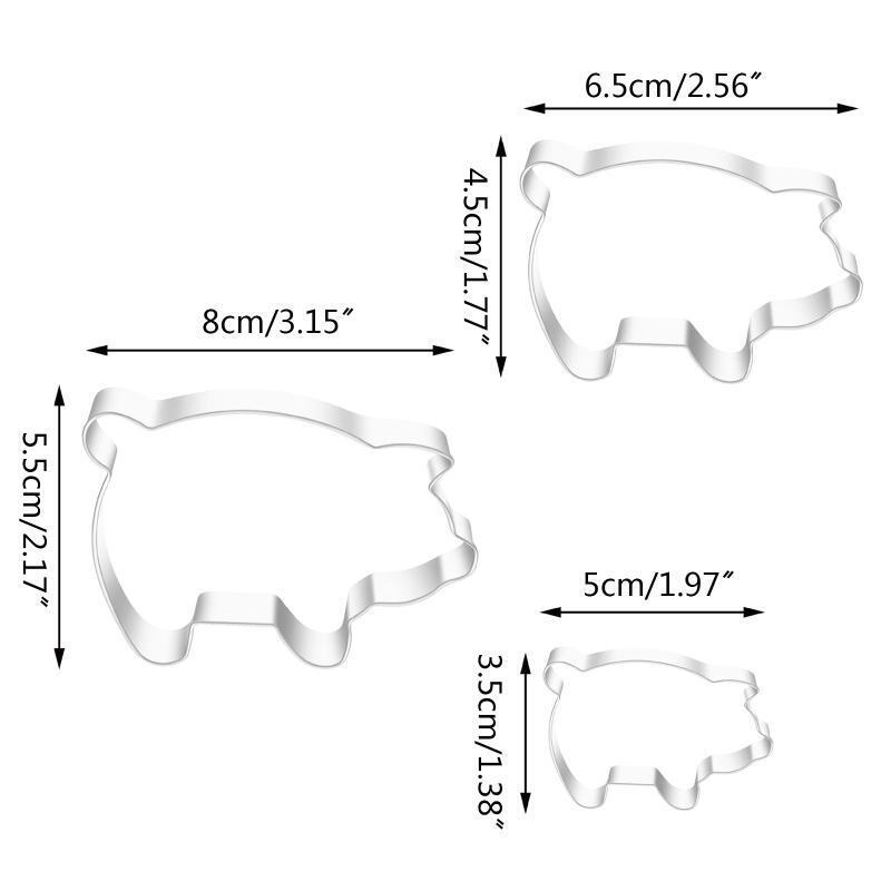 3 Pack Biscuit Cutter Stainless Steel Material Baking Gadgets Baking Accessories