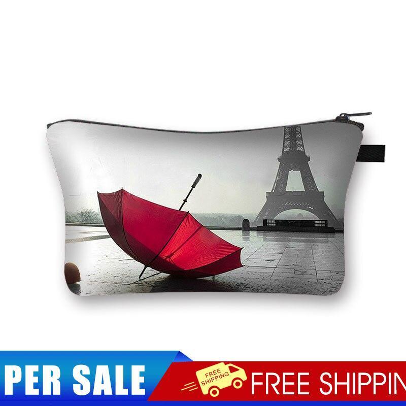 Tower Umbrella Printed Hand Hold Travel Storage Cosmetic Bag Toiletry Bag