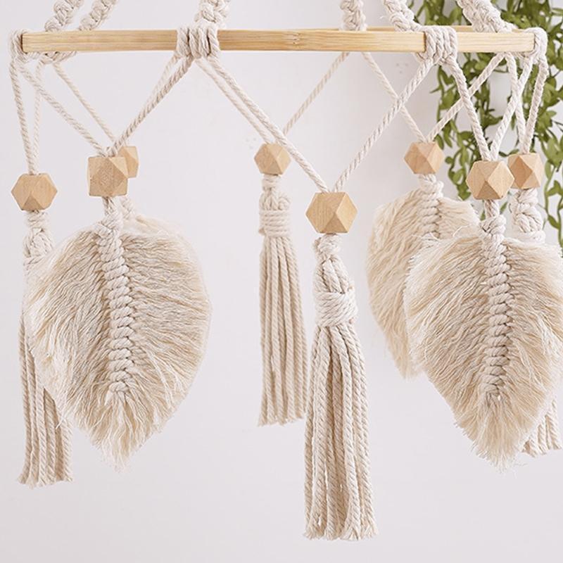 Nordic Leaves Pendant Wall Hanging Tapestry Bedroom Wall Cloth Tassel Home Decor
