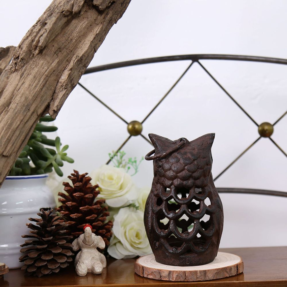Decoration Craft Candelabra Wrought Iron Plate Candlestick Owl Candle Holder