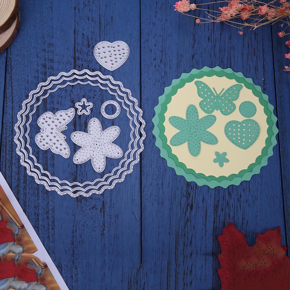8pcs Circular Frame DIY Cutting Dies Stencils Embossing Card Gift (MS-432)-