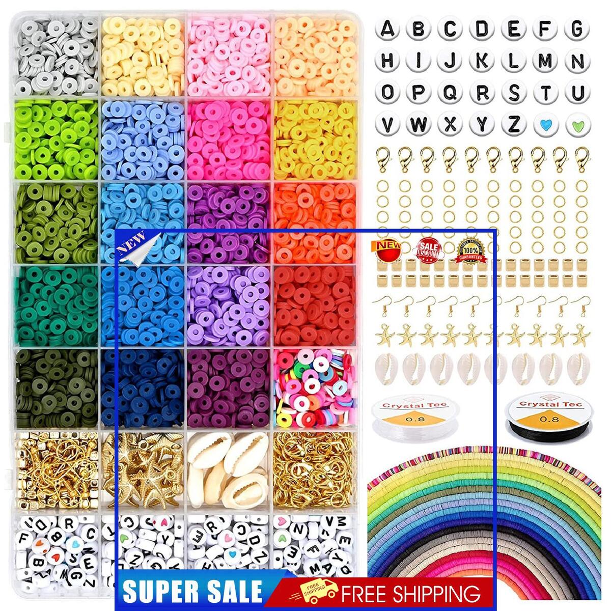 Bracelet Making Beads Kit Colorful Mixed Letter Loose Beads DIY Jewelry Set