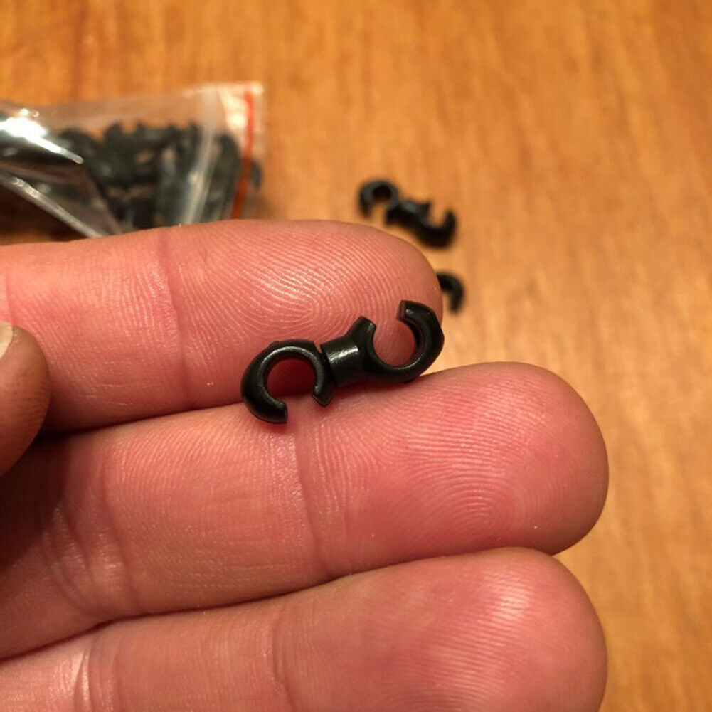10pcs Bicycle Brake Gear Cable S Style Clips Hose Guide Line Hook (Black)