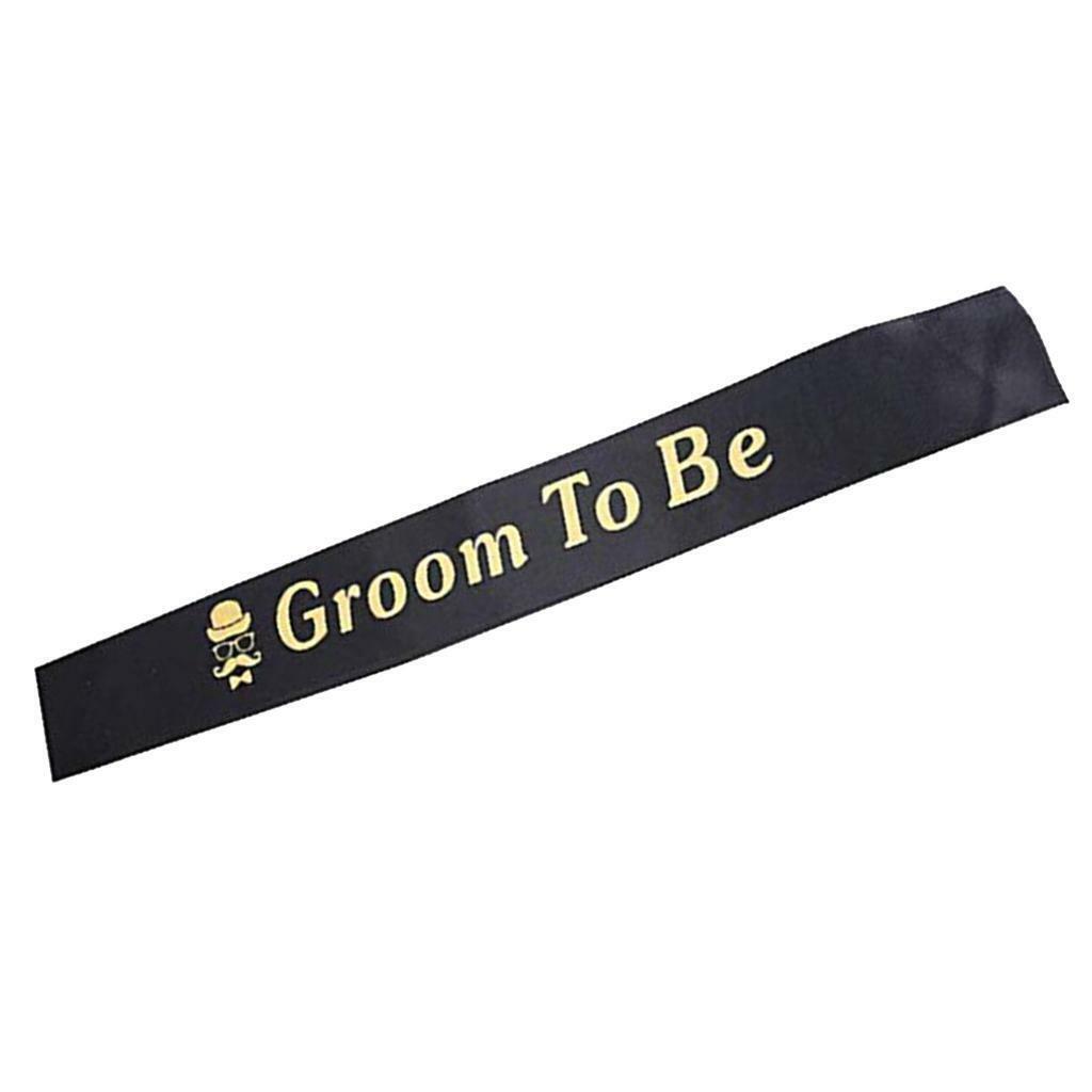 Groom to Be Sash Band Bachelor Bridal  Decorations Black