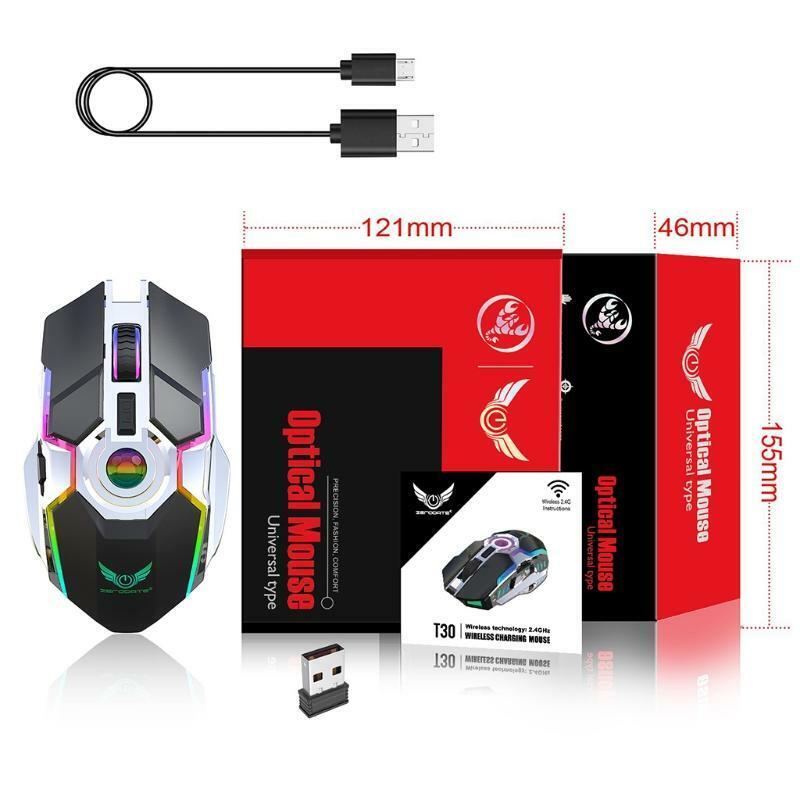 Rechargeable 2.4G Wireless Gaming Mice with 2400 DPI Cursor PC Gaming Mice