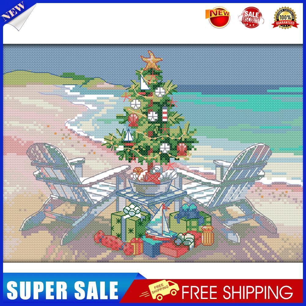 DIY Christmas Tree Gift Cross Stitch Kit 14CT Stamped Embroidery (F715)