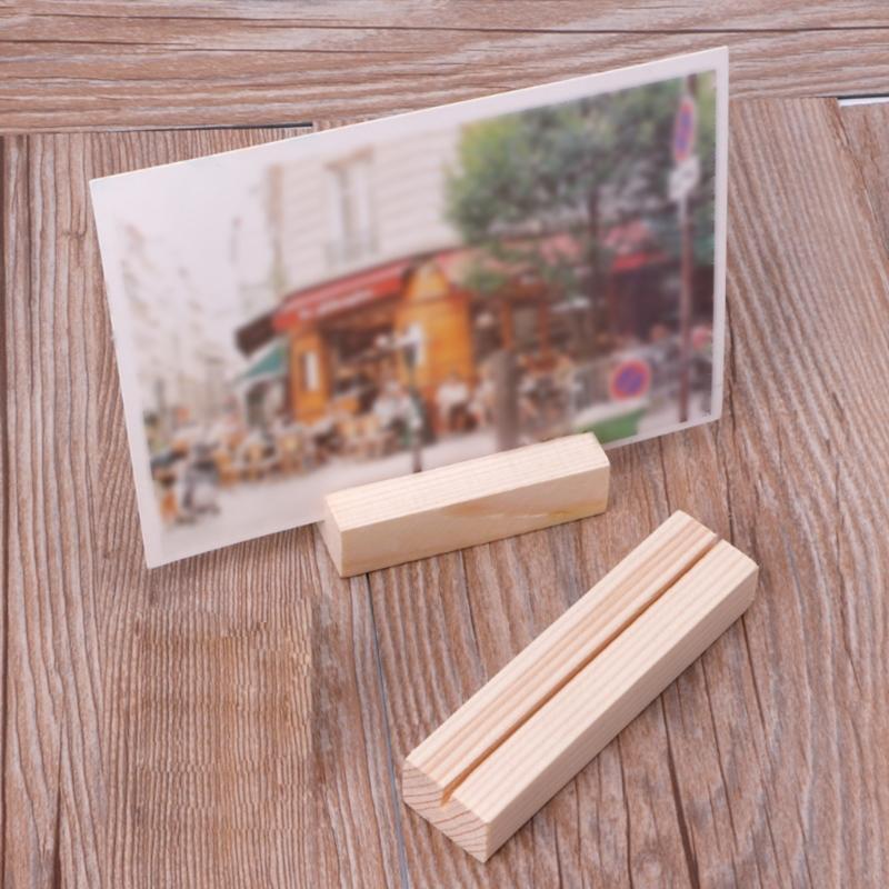 Simple Wood Place Card Holders Table Number Stands Sign Holders for Wedding Desk