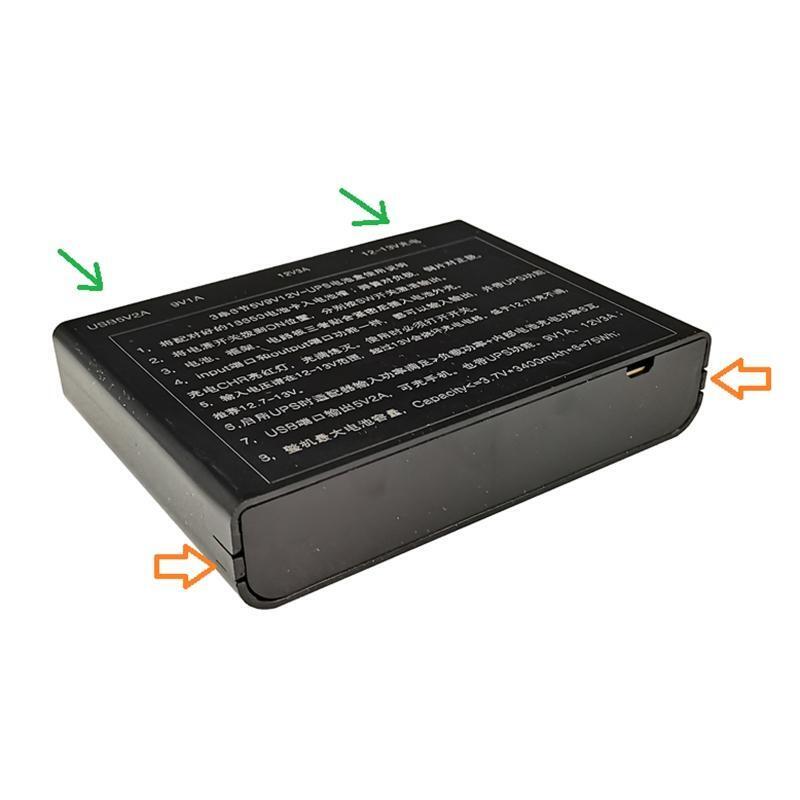 USB 5V DC 9V 12V Output 6x 18650 Battery UPS DIY Power Bank Box for Router LED
