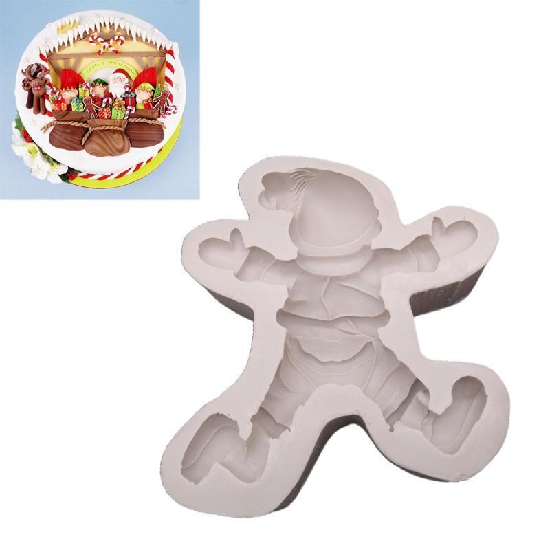 Christmas Santa Cookie Mould Silicone Mold Fondant Cake Decorating Bakeware Tool