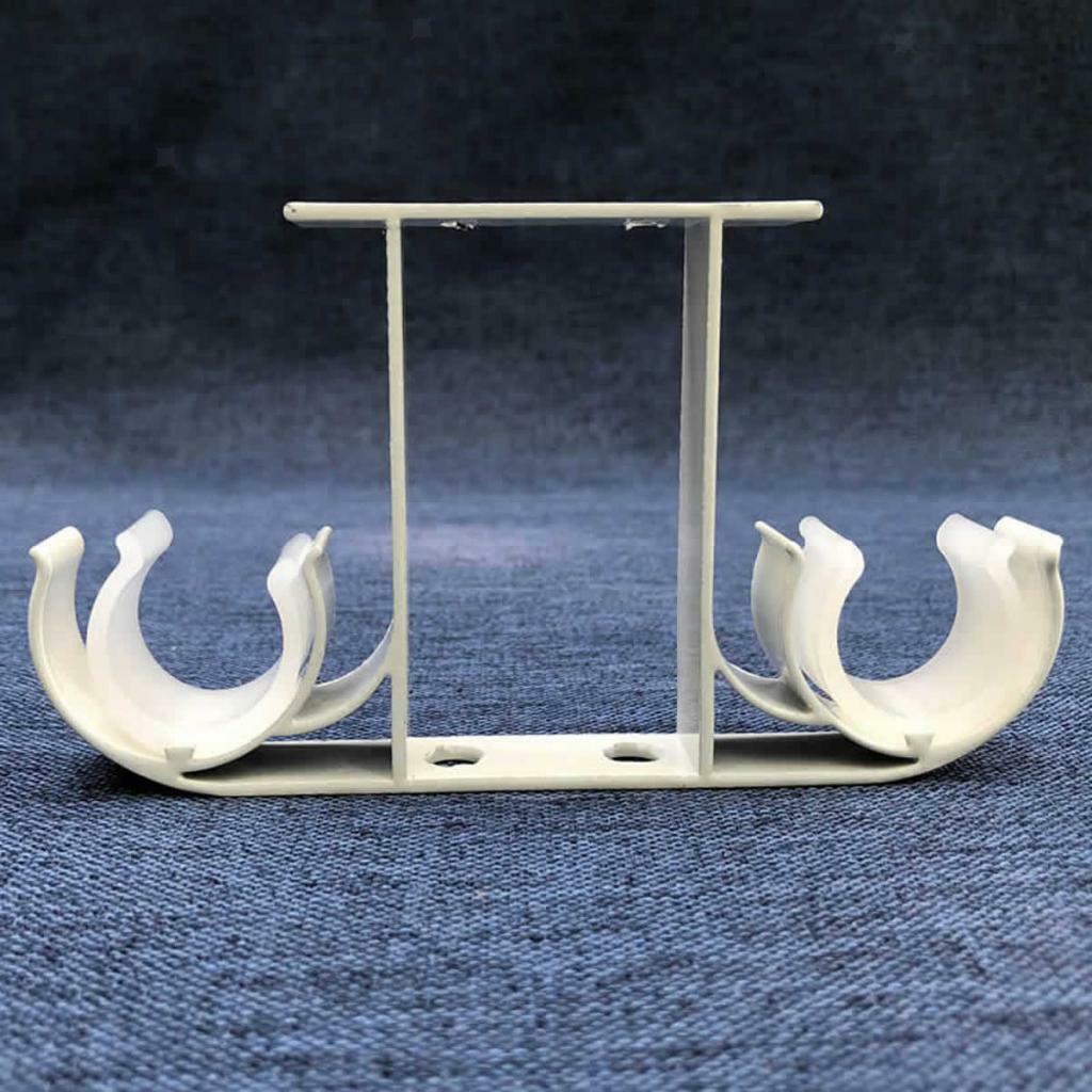2 Pieces Aluminum  Double Curtain Rod Bracket Holder Ceiling