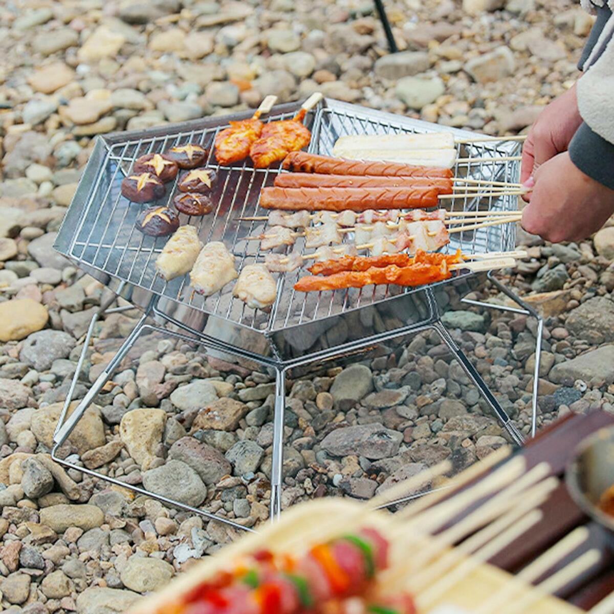 Camping  Pit Stainless Steel pit Stove for BBQ Travel Barbecue